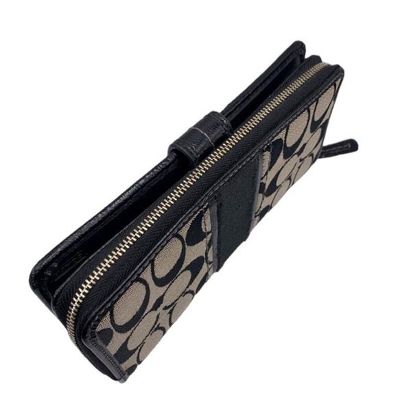COACH Black Gray Signature Wallet - Picture 4 of 15